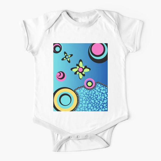 Discover Dot and circle art with flowers Baby Onesies