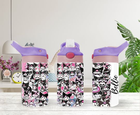 Discover Personalized Kuromi Inspired 12oz Kids Water Bottle