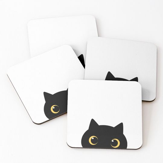 Discover Cute Black Cat Coaster