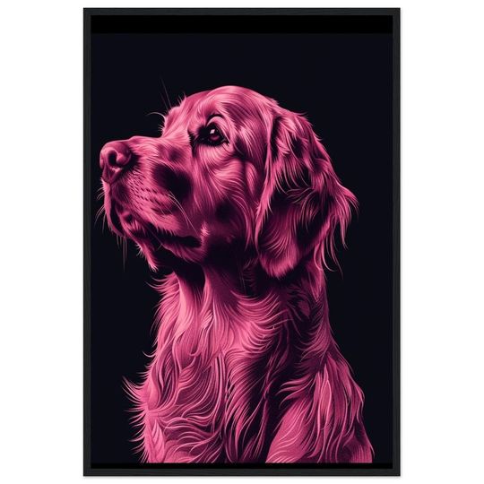 Discover Golden Retriever Poster Pink Golden Retriever Lover Gift