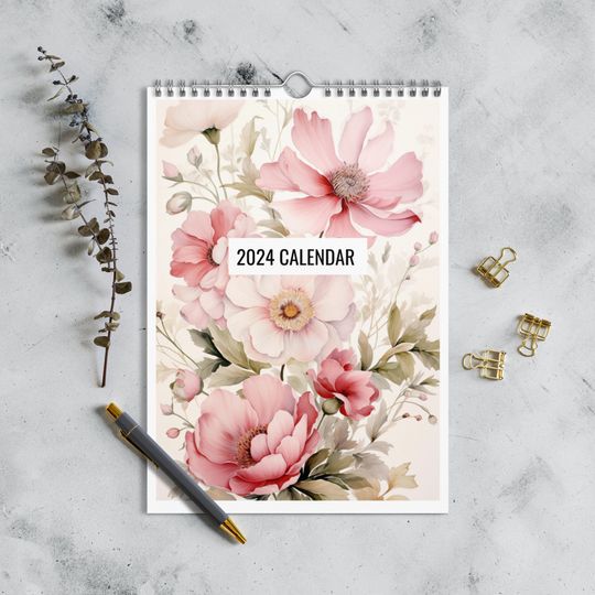 Discover 2024 Floral Wall Calendar Gift for Mom