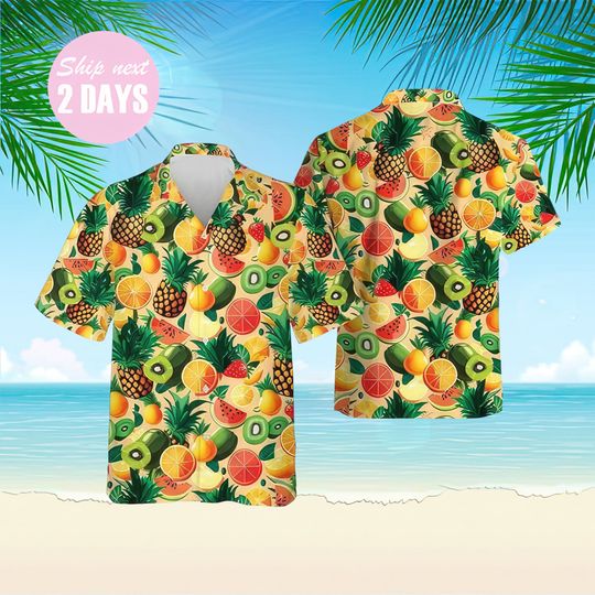 Discover Summer Fruit Hawaiian Shirt, Fruits Aloha Shirt