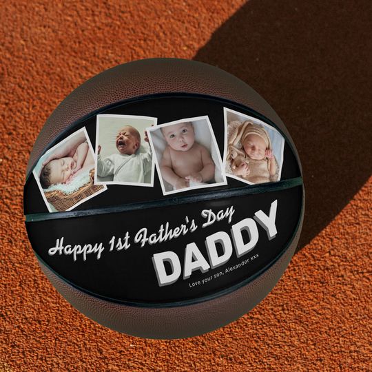 Discover Happy 1st Father's Day Keepsake Basketball