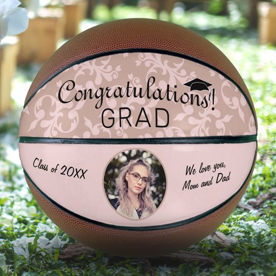 Discover Congratulations Pink Ornament Graduation Photo Basketball
