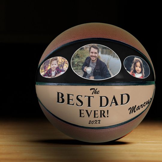 Discover Modern Best Dad Ever Father`s Day Keepsake 3 Photo Basketball