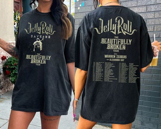 Discover Vintage Jelly Roll 2024 Concert Shirt, The Beautifully Broken 2024 Tee shirt