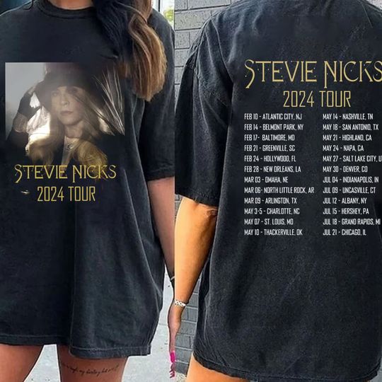 Discover Stevie Nicks 2024 Live In Concert Shirt, Vintage Stevie Nicks Shirt Fan Gifts