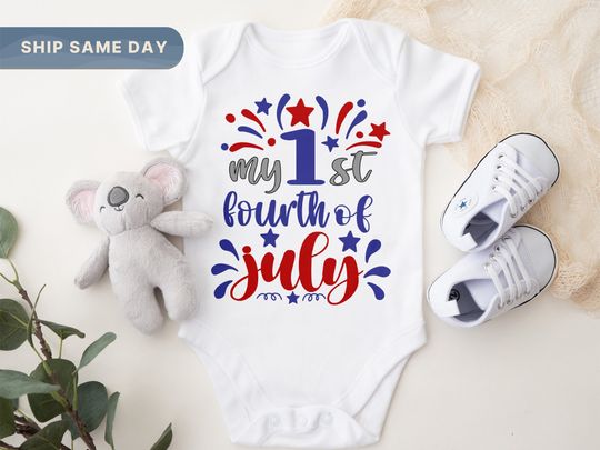 Discover My 1st Fourth Of July Onesie , USA Patriotic Day Bodysuit