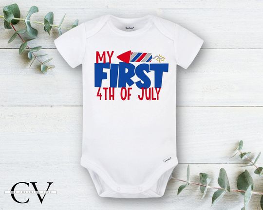 Discover First 4th of July Baby Onesie- 4th of July Onesie, Cute Onesies