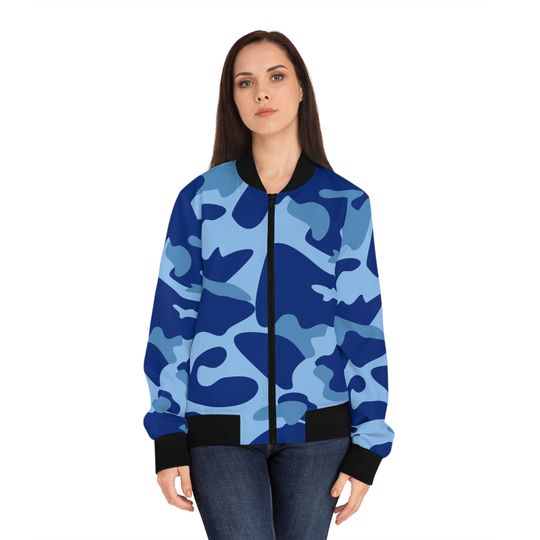 Discover Blue Camo Women's Bomber Jacket