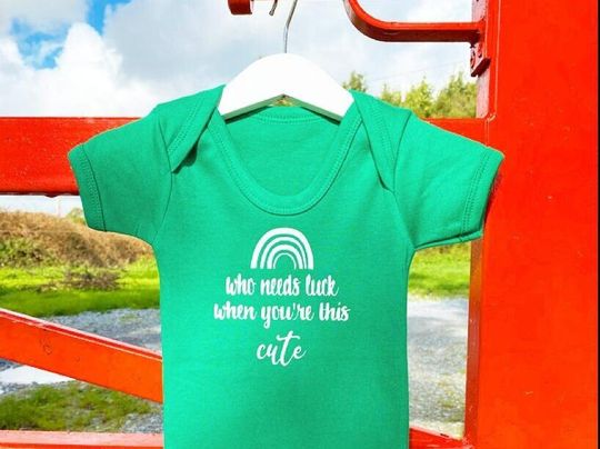 Discover Who needs luck when you're this cute, Irish Baby Grow