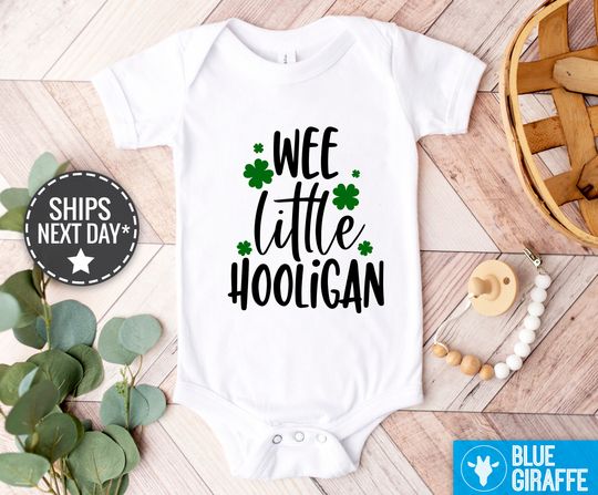 Discover Wee Little Hooligan Baby Onesie, St. Patrick's Day Baby