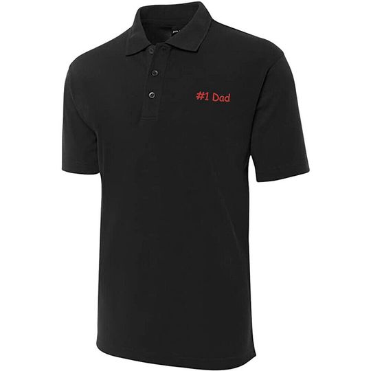 Discover Number One Dad Embroidered Short Sleeve Polo Shirts