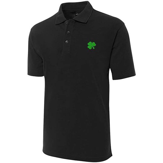 Discover Green Irish Shamrock Embroidered Short Sleeve Polo Shirts