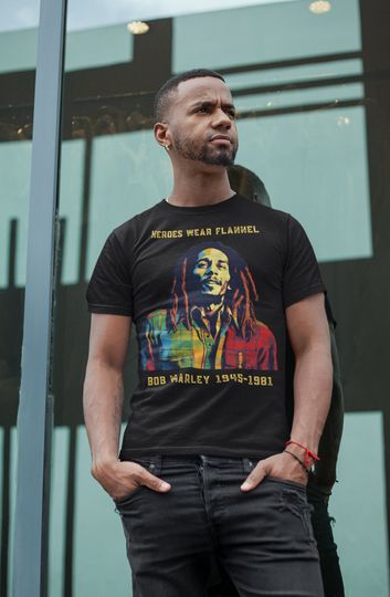 Discover Bob Marley T-shirt, Heroes Wear Flannel Tribute to Bob Marley Shirt