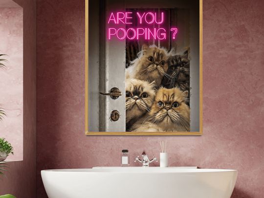 Discover Funny Bathroom Premium Matte Vertical Posters