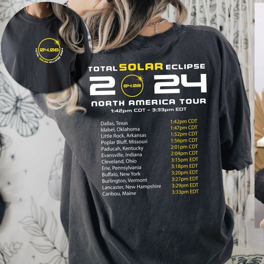 Discover Total Solar Eclipse 2024 T-Shirt - April 8th Event