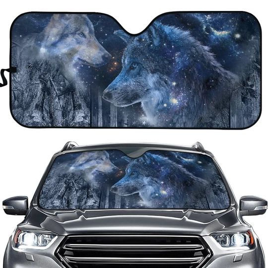 Discover Wolf with Galaxy Sunshade for Windshields