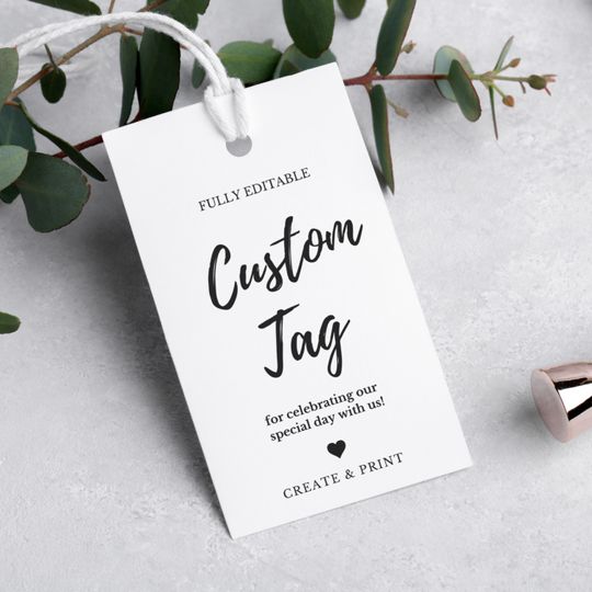 Discover Editable Thank You Tag Template Printable Gift Tag, Custom Thank You Tag