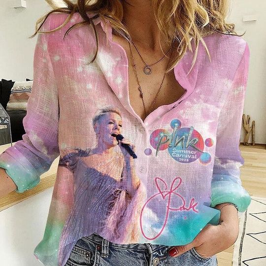 Discover P!nk Pink Singer Women Casual Shirt, Music Women Blouses