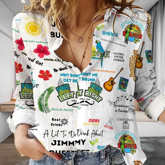 Discover Jimmy Buffett Women Casual Shirt, Music Women Blouses