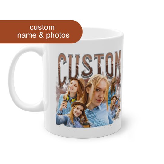 Discover Custom your 90's pet bootleg coffee mug vintage Photo cup Pet Photo Funny Rap mug