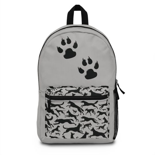 Discover Gray Dog Animal Print Backpack