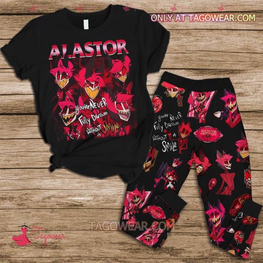 Discover Alastor You’re Never Fully Dressed Without A Smile Hazbin Hotel Pajamas Set