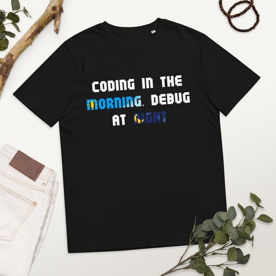 Discover Coding Teen Cotton Coding In The Morning. Debug At Night T-Shirt