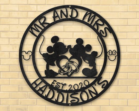 Discover Personalized Mr and Mrs Metal Sign, Matching Couple Metal Sign, Honeymoon Vacation Gift
