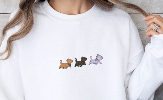 Discover Embroidered Everybody Wants to be a Cat Sweatshirt, Classic Cat Movie
