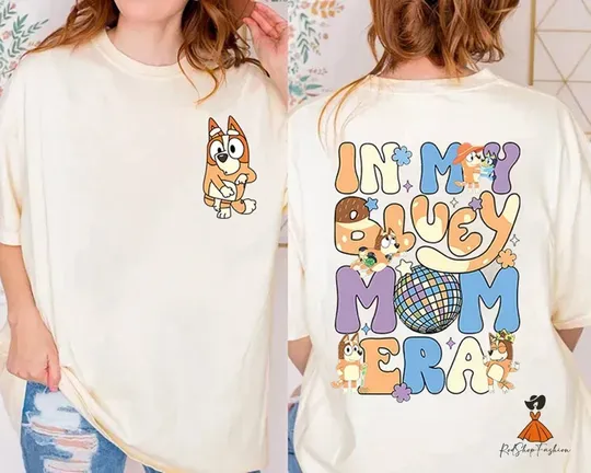 Discover BlueyDad Mom Chilli Heeler Double Sided Shirt