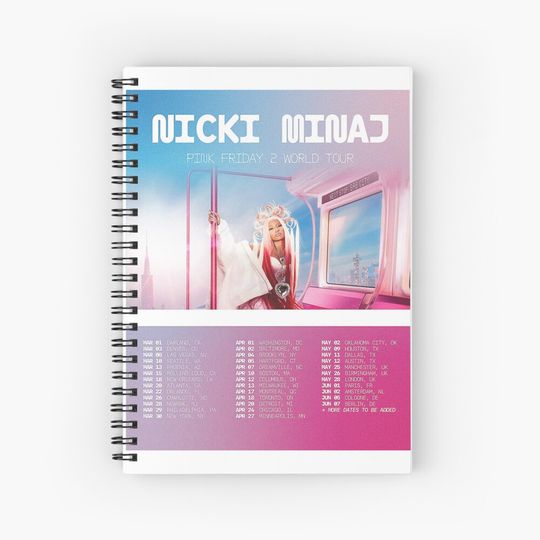Discover Nicki Minaj Pink Friday 2 World Tour Spiral Notebook