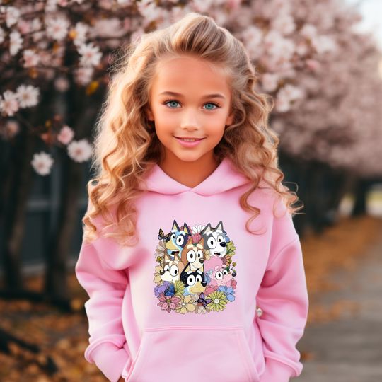 Discover Vintage Floral BlueyDad And Friends Hoodie