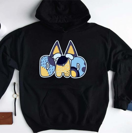 Discover BlueyDad Family Hoodie, BlueyDad Bandit Dad Graphic Hoodie