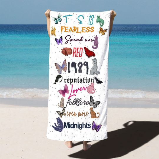 Discover Christmas Gift, Cat Butterfly Towel, Vacation Gift