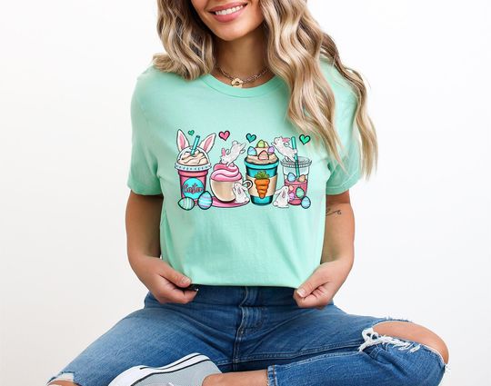 Discover Easter Coffee Cups Shirt, Some Bunny Needs Coffee Shirt, Funny Easter Shirt
