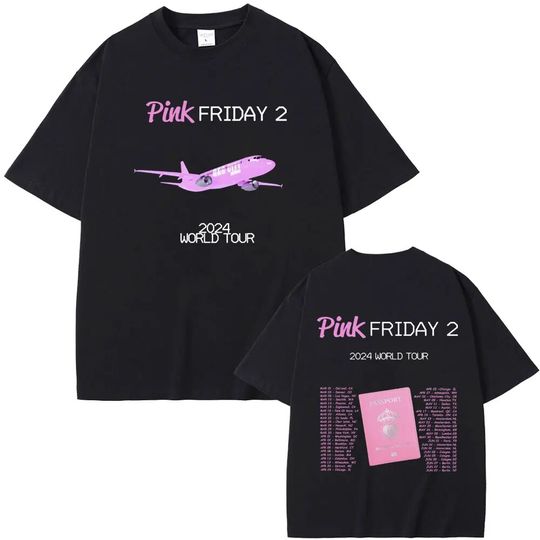 Discover Nicki Minaj Pink Friday 2 2024 World Tour Double Sided Printed T-shirt