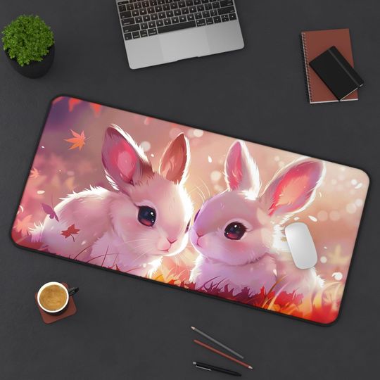 Discover Cute Bunnies Desk Mat