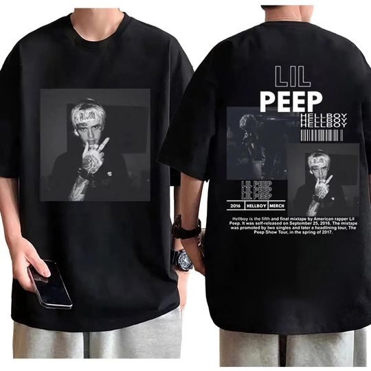 Discover Rapper Lil Peep Double Sided Graphic T Shirts
