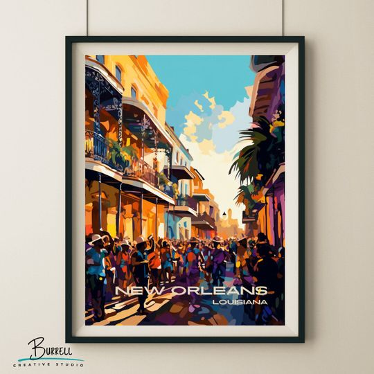 Discover New Orleans Mardi Gras Wall Art Poster Print