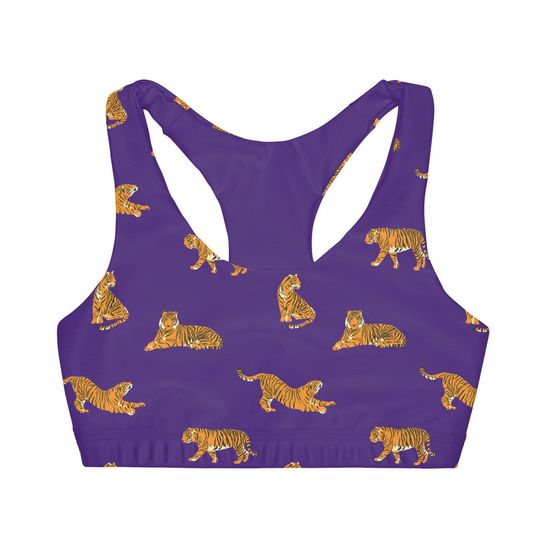 Discover Purple Tiger Clemson Style Girls' Double Lined Women's Sports Bra
