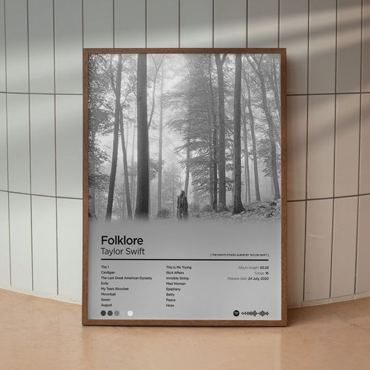 Discover Folklore Album Cover Poster, Swift Gradient Poster, Home Decor, Wall Art Print