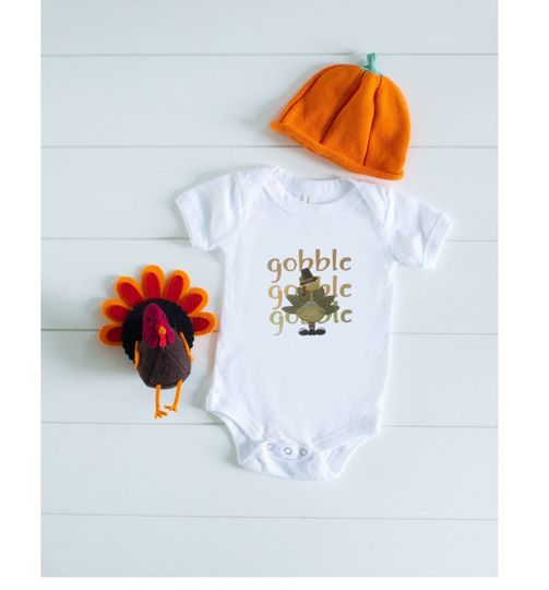 Discover Turkey Baby Onesie - Gobble Gobble Gobble