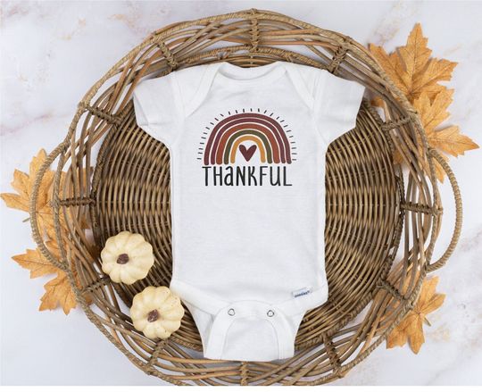 Discover Thankful Thanksgiving Baby Onesie | Cute Fall Onesie