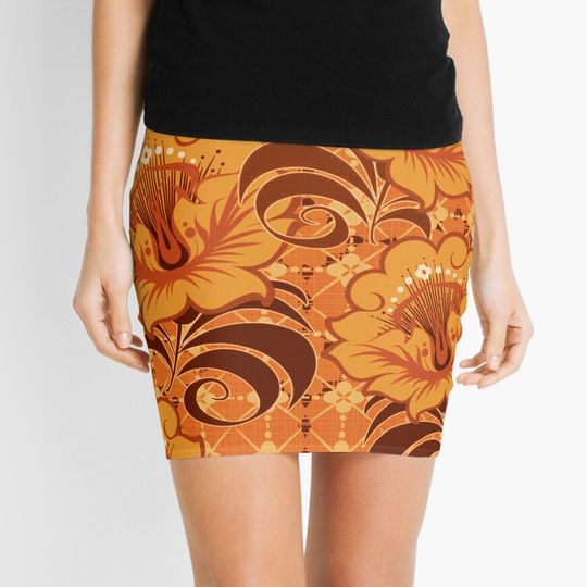 Discover Women's dress with a pattern of delicate leaves Mini Skirt