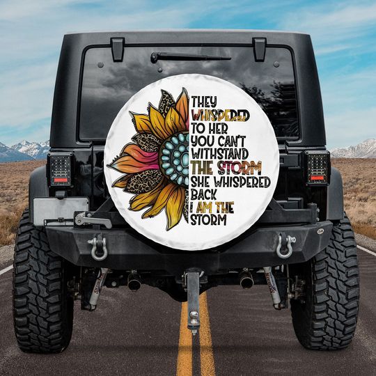 Discover Western Sunflower Spare Tire Cover With Or Without Camera Hole