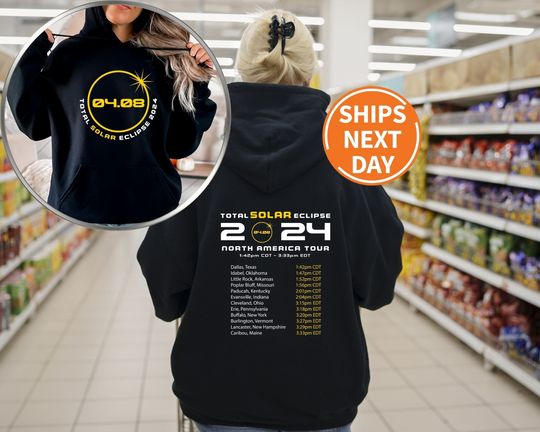 Discover Total Eclipse 2024 North America Tour Hoodie, April 8th