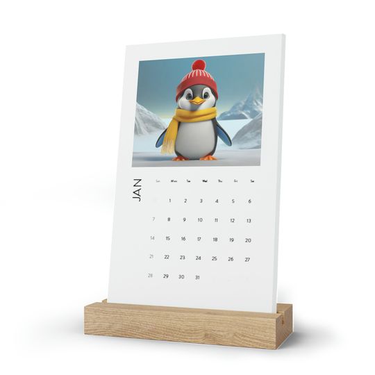 Discover Animals Baby Footprints Of The Seasons Vertical Desk Calendar