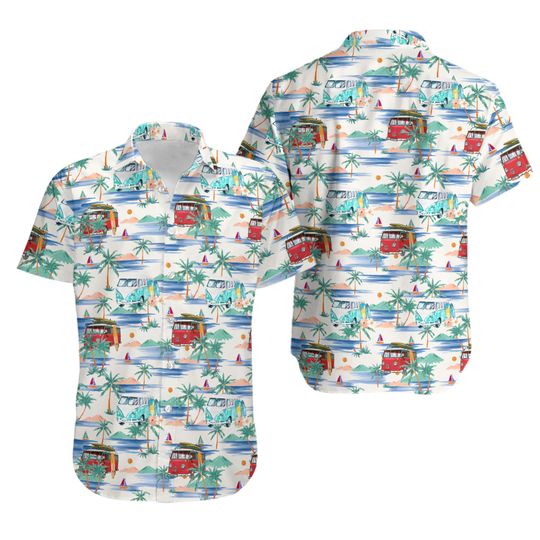 Discover Hippie Bus Hawaiian Shirt